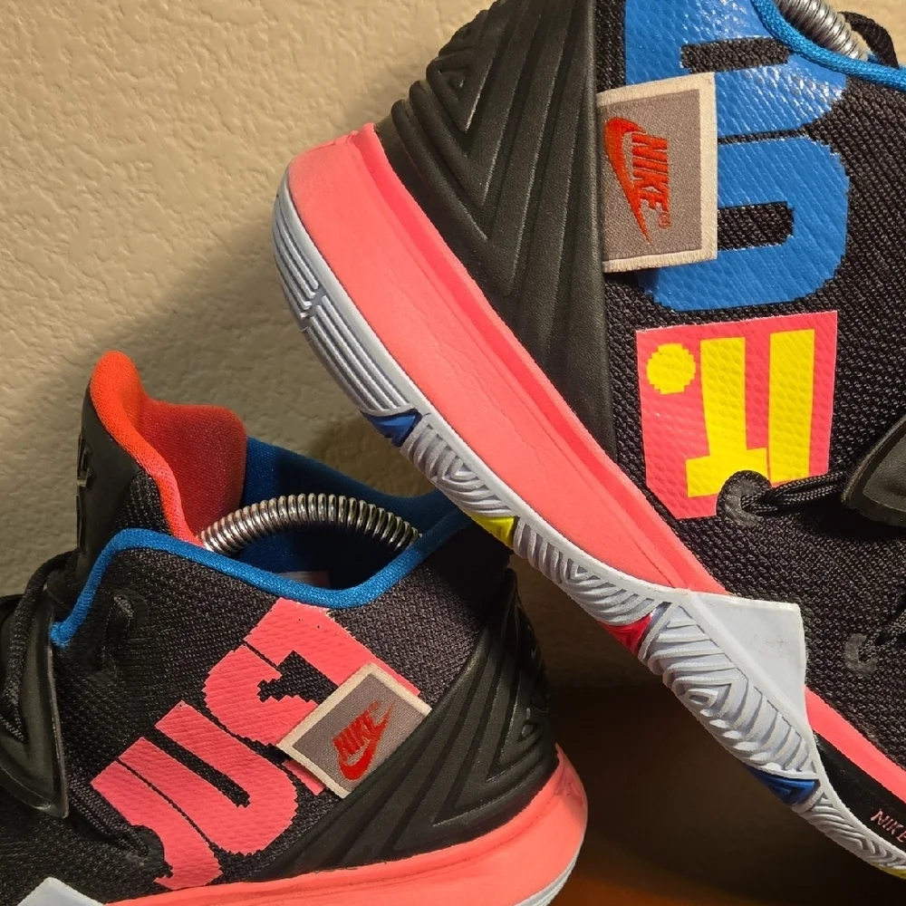 Nike Kyrie 5 Just Do It‎ Black and Pink Athletic Shoes